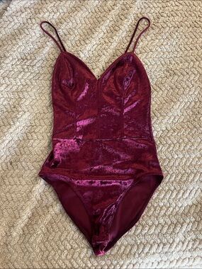 Velvet Burgundy Womens' One-Piece Bodysuit